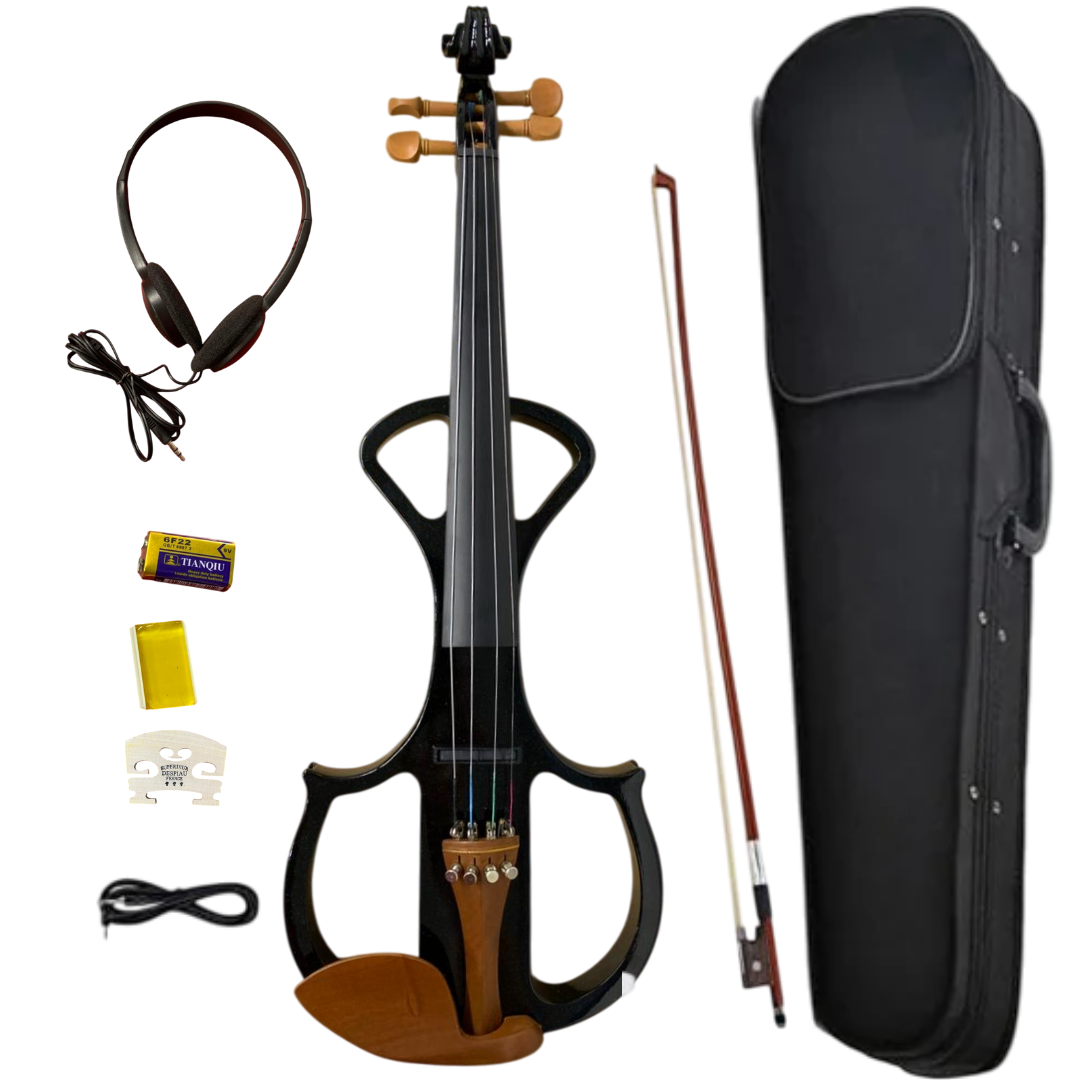VIOLIN ELECTRICO ISABELLA 4/4 V-01B NEGRO BRILLANTE