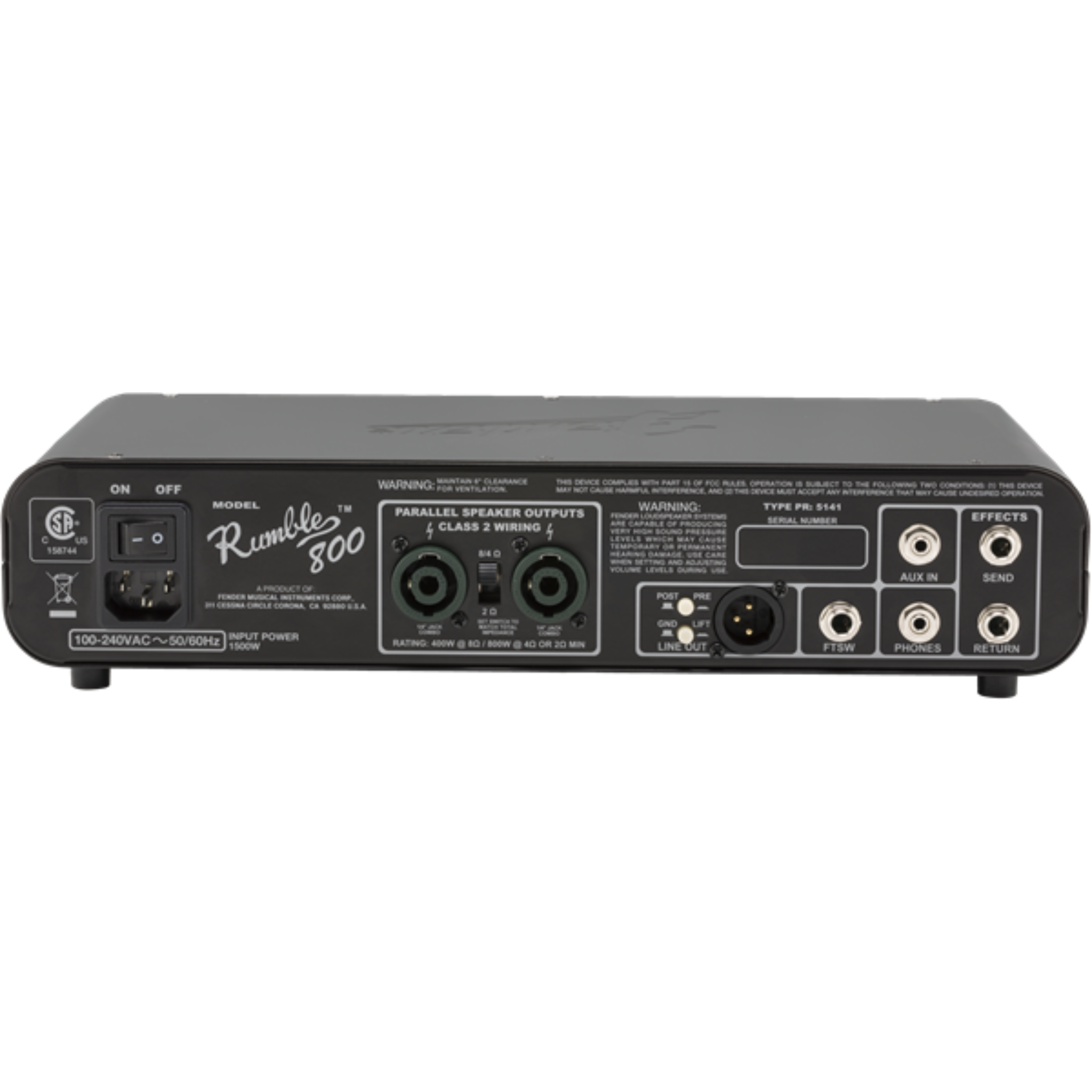 CABEZOTE BAJO FENDER RUMBLE 800 HD 120V MOD2372000000