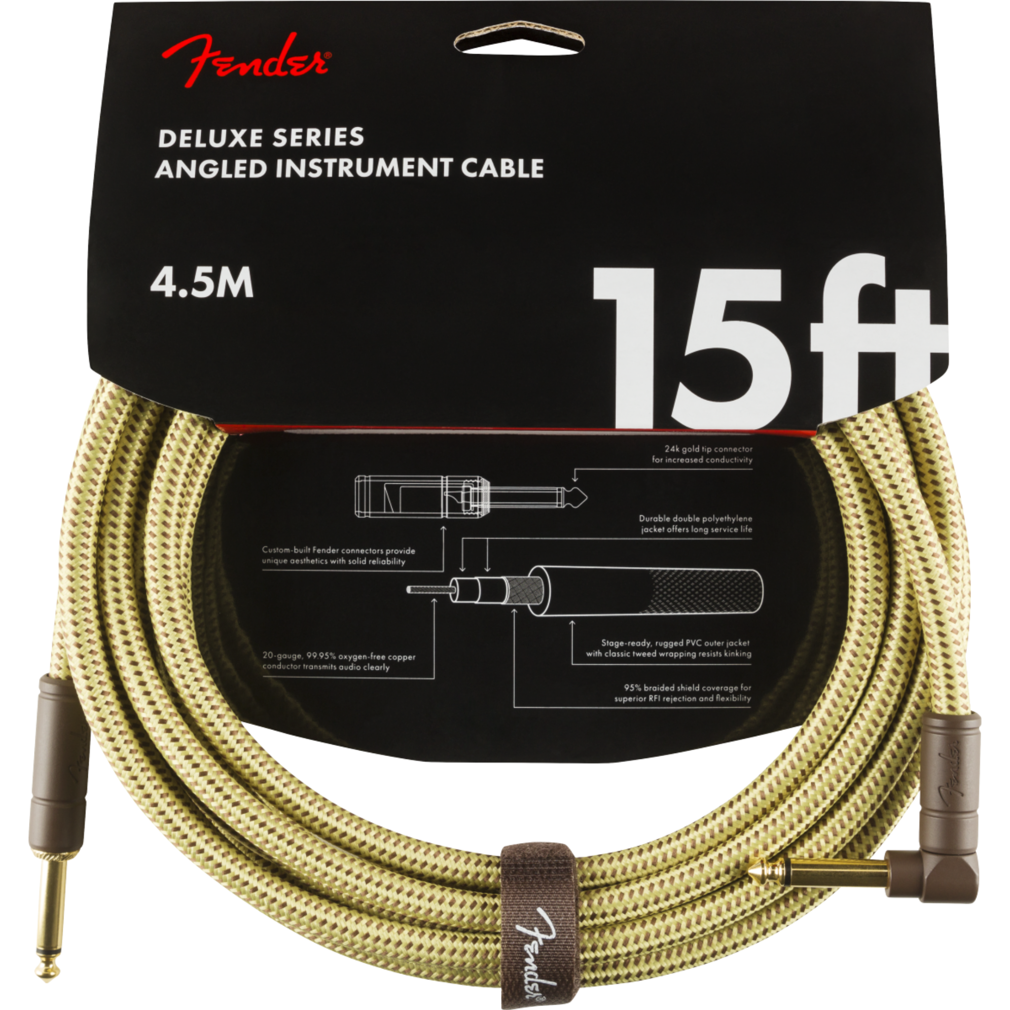 CABLE DE LINEA FENDER DELUXE 4.5 MTS ANG VE MOD0990820086