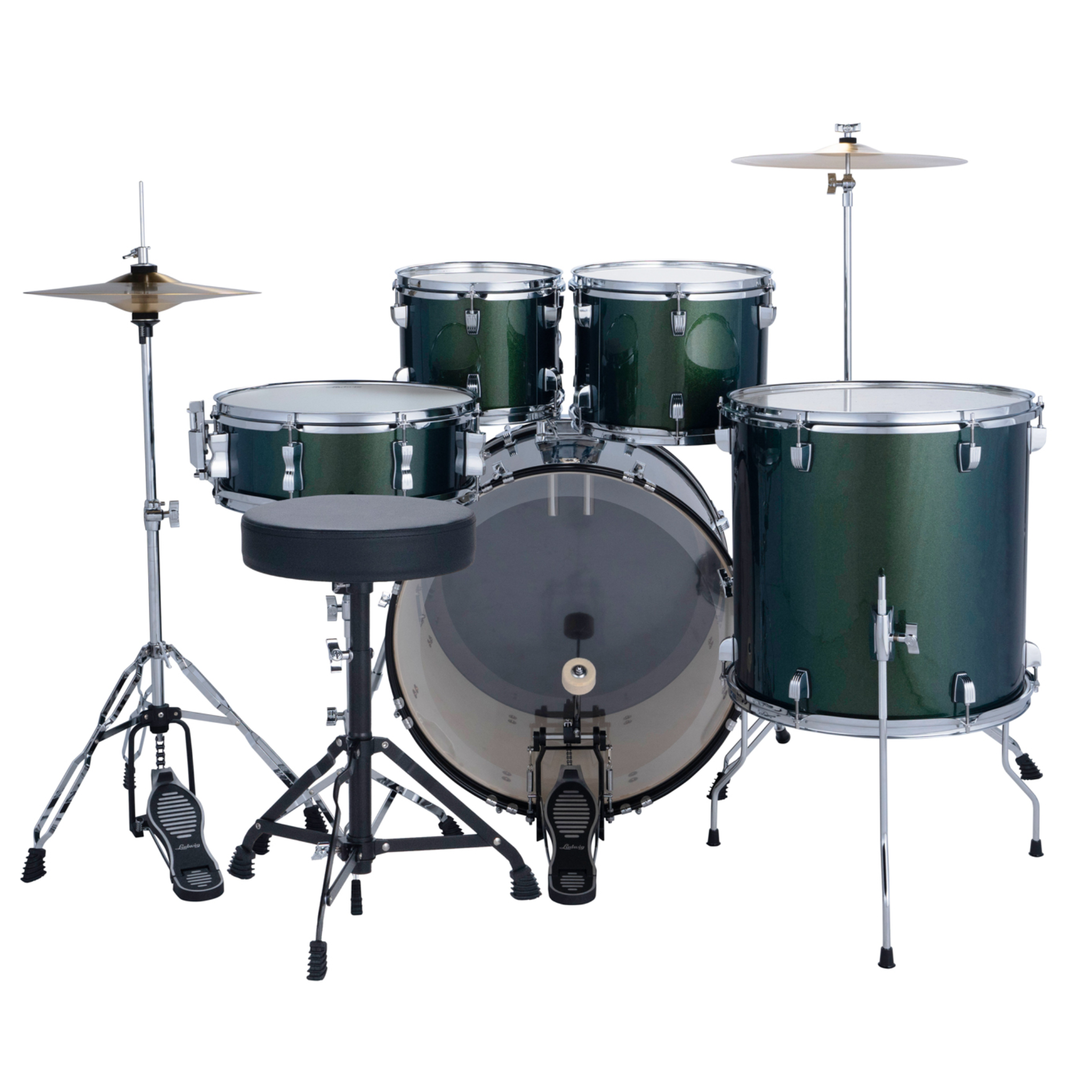 BATERIA LUDWIG ACCENT DRIVE 5 PIEZAS VERDE LC