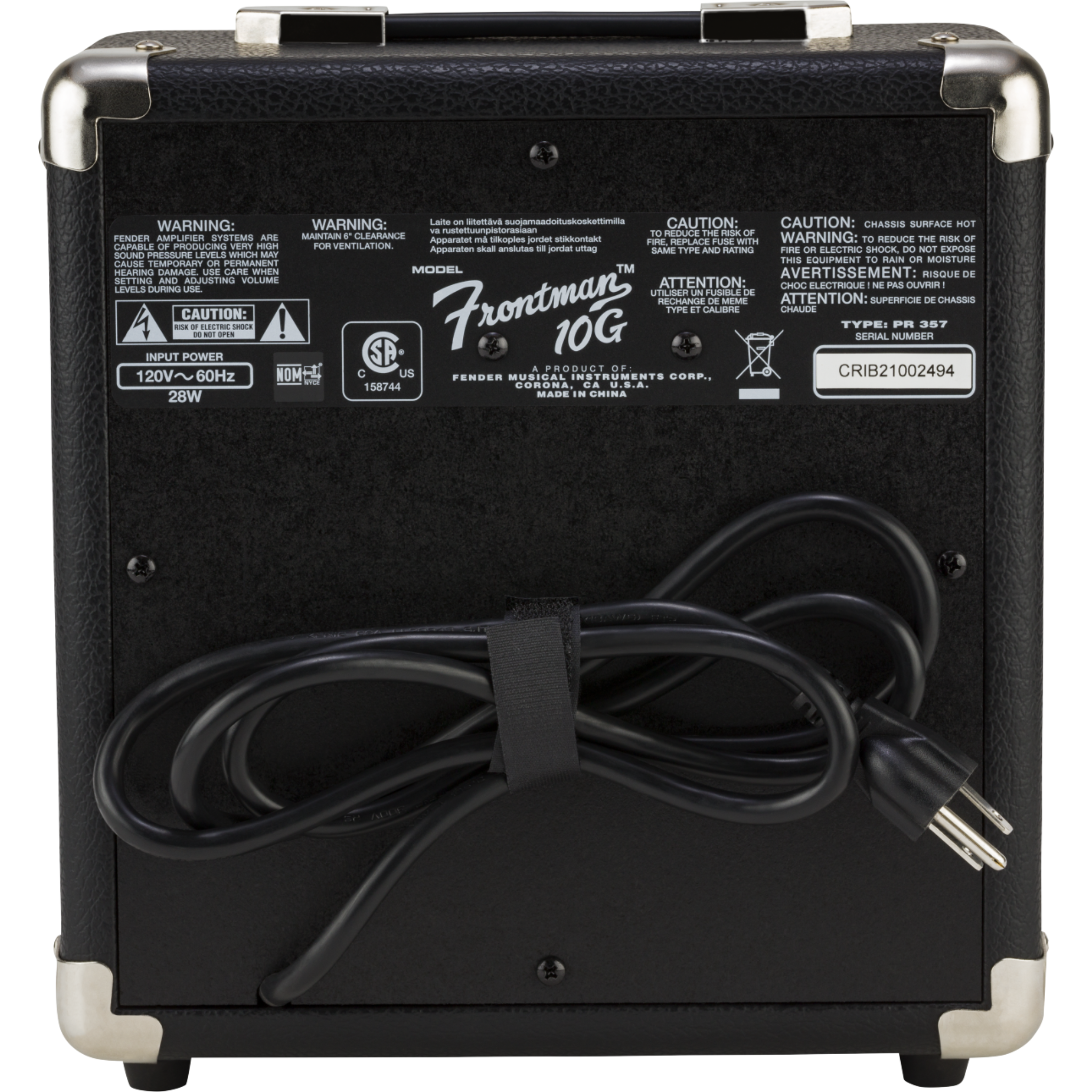 COMBO GUITARRA ELECTRICA SQUIER BULLET STRAT NEGRO LAUR 10G MOD0371823006