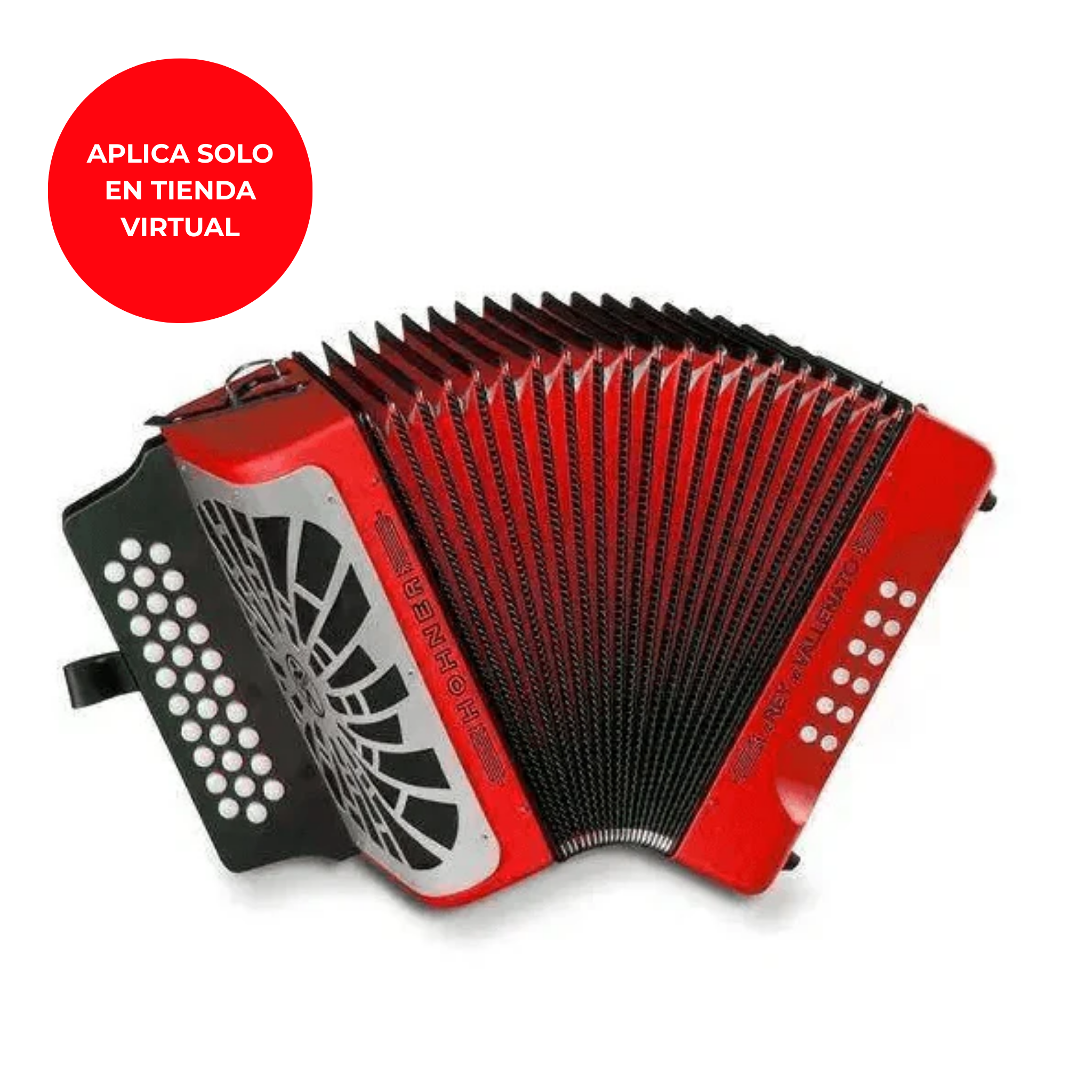 ACORDEÓN HOHNER REY VALLENATO ADG ROJO A4904S