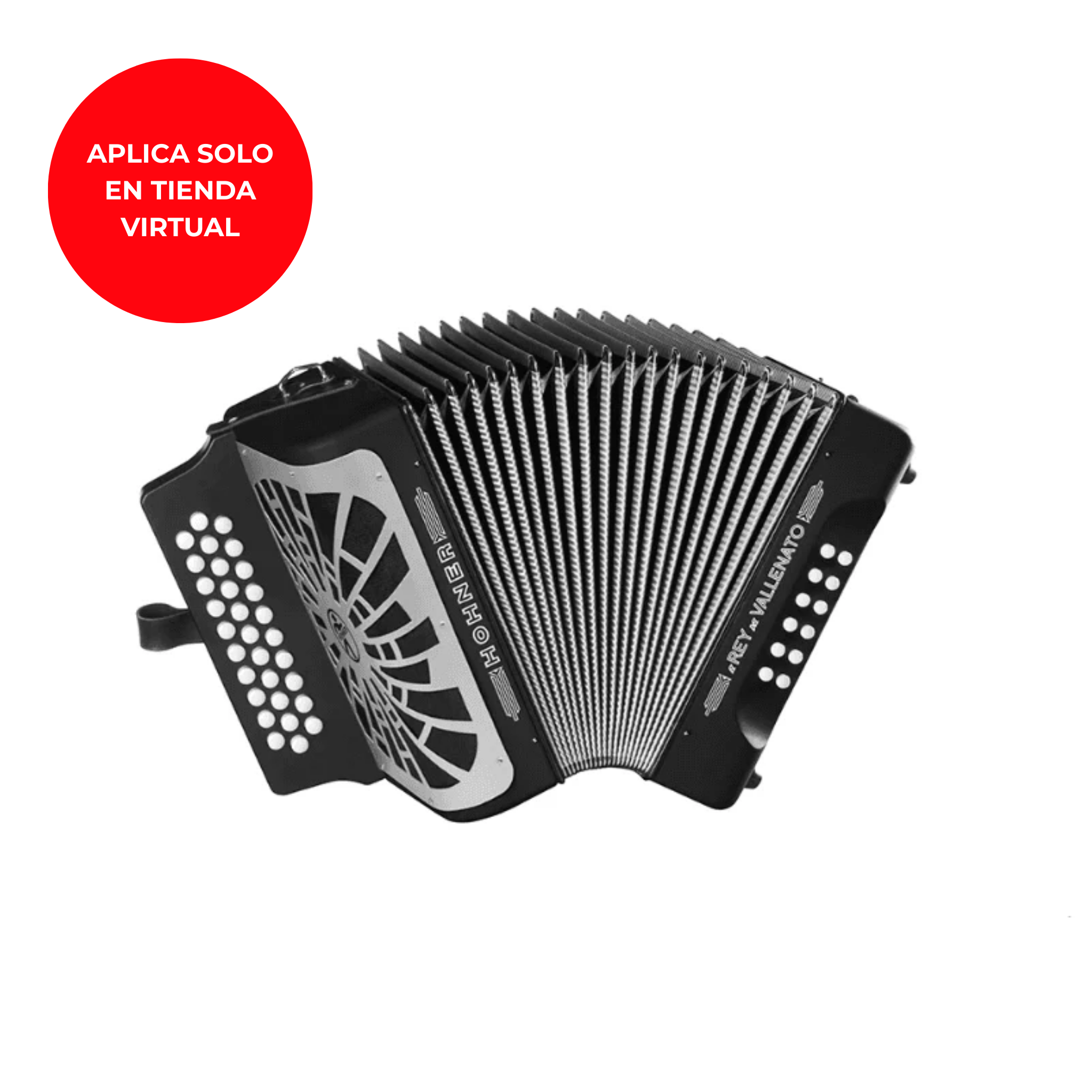 ACORDEÓN HOHNER REY VALLENATO ADG NEGRO A4902S