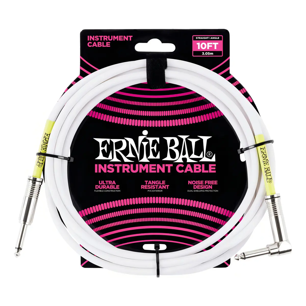 CABLE LINEA ERNIE BALL RECTO/ANG 3M BLANCO