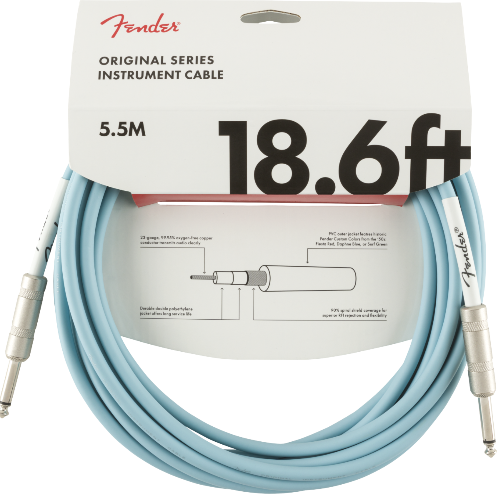CABLE LINEA FENDER ORIGINAL 5.5 MTS AZUL MOD0990520003
