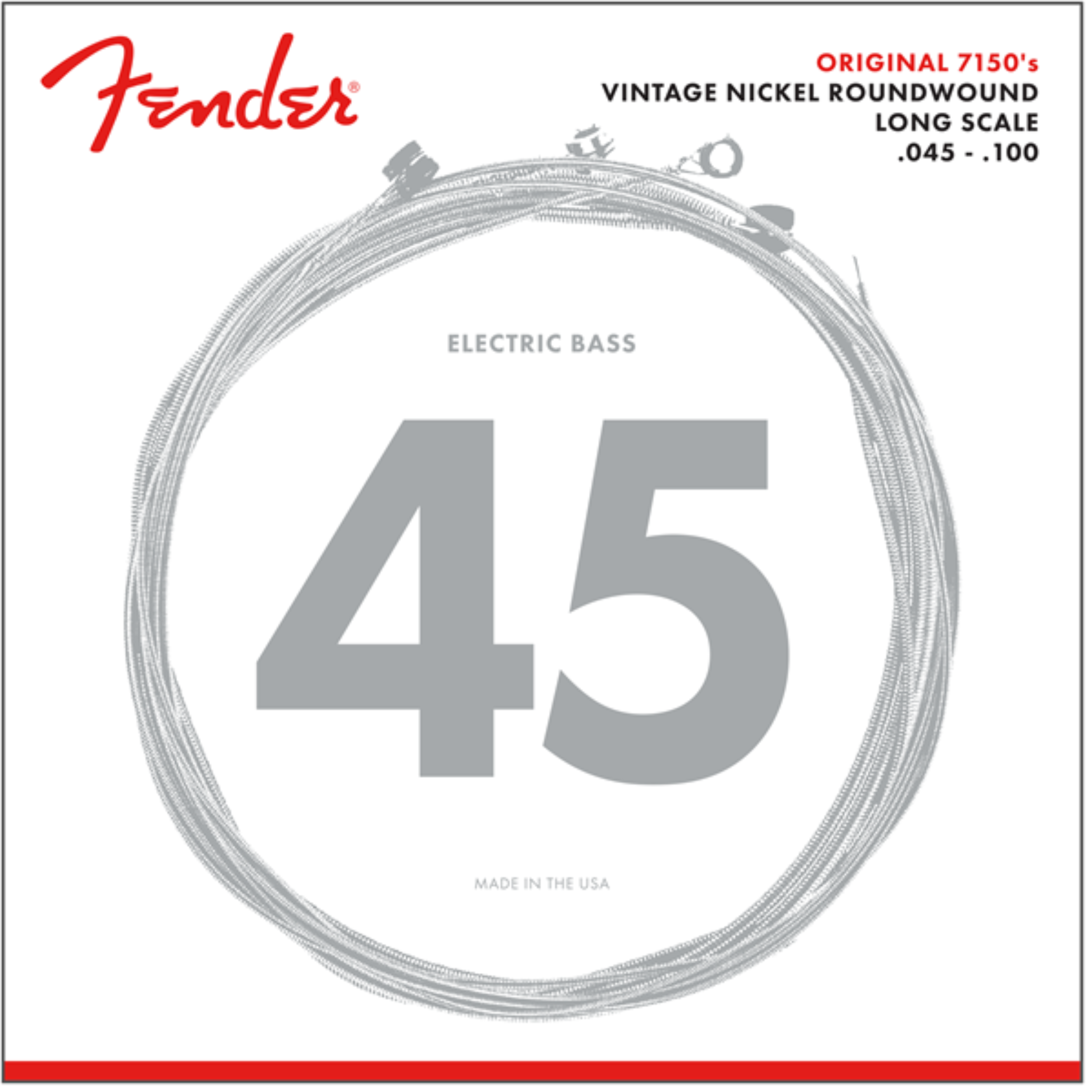 CUERDAS PARA BAJO 4 CUERDAS FENDER 7150ML P/NCKL 45-100 MOD0737150405